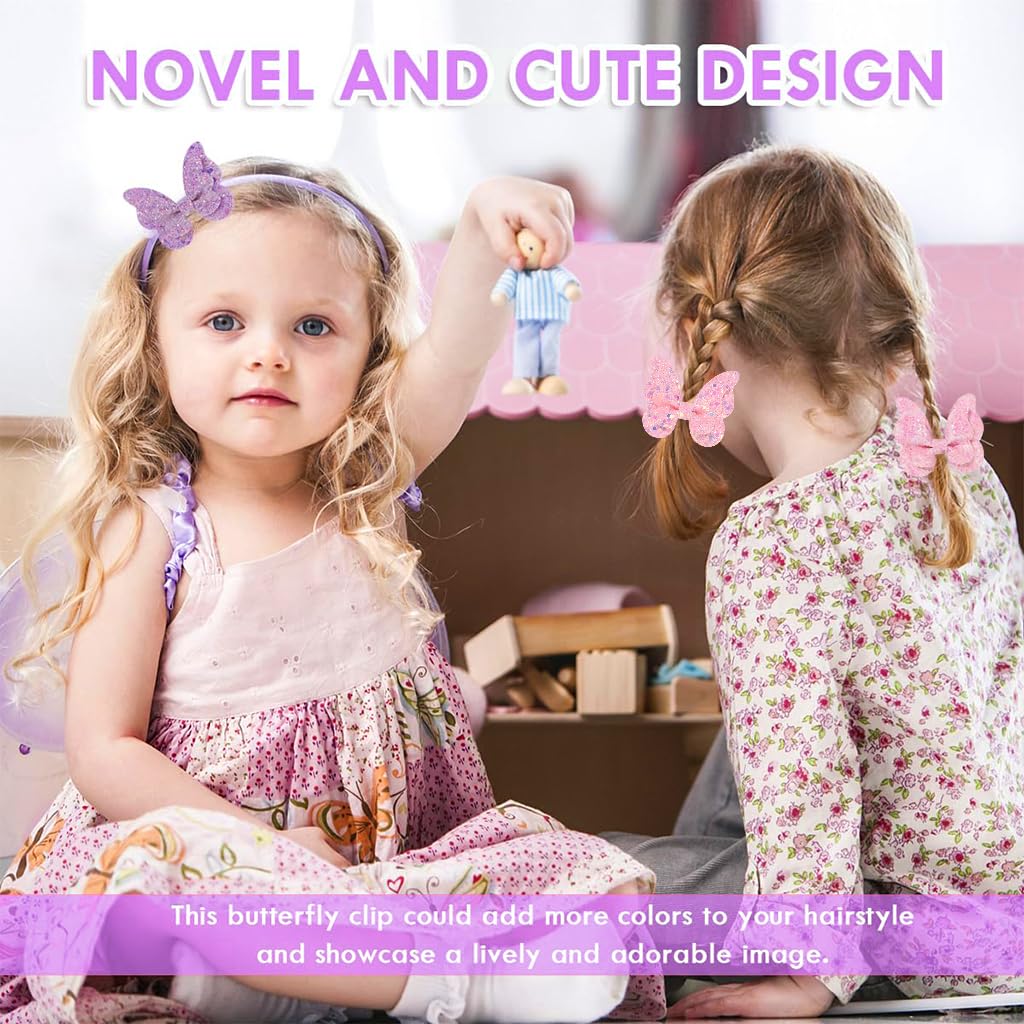 PALAY Hair Clips for Girls Kids 6Pcs Set, Glitter Butterfly Baby Hair Clips, Color Sequin Hair Bows Barrettes Non-slip Hair Accessories for Baby Girls, Toddlers, Children PALAY Hair Clips for Girls Kids 6Pcs Set, Glitter Butterfly Baby Hair Clips, Color Sequin Hair Bows Barrettes Non-slip Hair Accessories for Baby Girls, Toddlers, Children